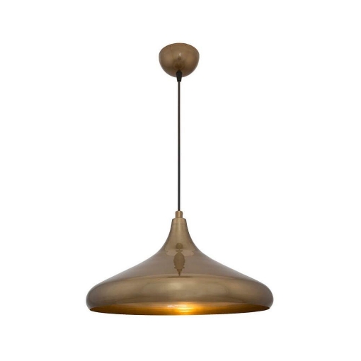 LAMPADA A SOSPENSIONE NAVADA IN METALLO COLOR BRONZO INTERNO COLOR ORO 90H CM