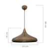 LAMPADA A SOSPENSIONE NAVADA IN METALLO COLOR BRONZO INTERNO COLOR ORO 90H CM