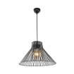 LAMPADA A SOSPENSIONE PANAMA CON FILO METALLICO NERO A FORMA CONICA TAGLIO LASER VERNICIATURA ELETTROSTATICA 114H CM