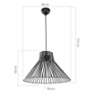 LAMPADA A SOSPENSIONE PANAMA CON FILO METALLICO NERO A FORMA CONICA TAGLIO LASER VERNICIATURA ELETTROSTATICA 114H CM