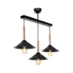 LAMPADA A SOSPENSIONE MANDARIN IN METALLO CON PARALUMI A TRIANGOLO INSERTI COLOR BRONZO 67H CM