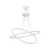 LAMPADA A SOSPENSIONE MUSO DUE ANELLI BIANCHI A LED CON DETTAGLI IN ORO 65CM H