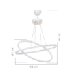 LAMPADA A SOSPENSIONE MUSO DUE ANELLI BIANCHI A LED CON DETTAGLI IN ORO 65CM H