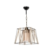 LAMPADA A SOSPENSIONE LIKYA IN METALLO CON CORDA E VETRO OTTICO COLORE NERO IN TECNOPOLIMETO FUMÈ H55 CM