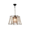 LAMPADA A SOSPENSIONE LIKYA IN METALLO CON CORDA E VETRO OTTICO COLORE NERO IN TECNOPOLIMETO FUMÈ H55 CM