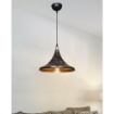 LAMPADA A SOSPENSIONE KALYON IN METALLO NERO CON RIFINITURE INTERNE ED ESTERNE IN ORO 60H CM