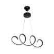 LAMPADA A SOSPENSIONE LED AFRA FORMA A SPIRALE NERA CON DETTAGLI IN ORO 67H CM LED BIANCO 