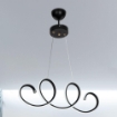 LAMPADA A SOSPENSIONE LED AFRA FORMA A SPIRALE NERA CON DETTAGLI IN ORO 67H CM LED BIANCO 