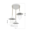 LAMPADA A SOSPENSIONE BULUT  IN METALLO BIANCO CON CORDA E DETTAGLI IN IUTA 3 LUCI 90H CM