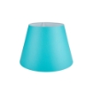 LAMPADA DA TAVOLO LAGUNAH BASE IN LEGNO BIANCO E PARALUME IN TESSUTO CELESTE