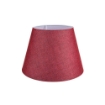 LAMPADA DA TAVOLO LAGUNAH BASE IN LEGNO BIANCO E PARALUME IN TESSUTO ROSSO