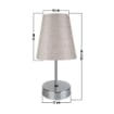 LAMPADA DA TAVOLO ESTELYA IN METALLO COLOR CROMO CON PARALUME IN TESSUTO BEIGE 35,5H CM