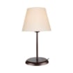 LAMPADA DA TAVOLO ELVA BASE IN METALLO COLOR CAFFE CON PARALUME IN TESSUTO BEIGE 39H CM