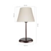 LAMPADA DA TAVOLO ELVA BASE IN METALLO COLOR CAFFE CON PARALUME IN TESSUTO BEIGE 39H CM