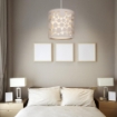 LAMPADA DA SOFFITTO SUMMER IN PLASTICA COLOR BIANCO E BEIGE PARALUME CON INTAGLI IN 76H CM
