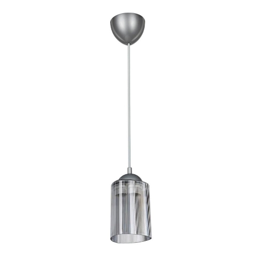 LAMPADA DA SOFFITTO OPTICAL IN PLASTICA TRASPARENTE FUMÈ LAVORATA 70H CM COLORE ARGENTO