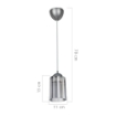 LAMPADA DA SOFFITTO OPTICAL IN PLASTICA TRASPARENTE FUMÈ LAVORATA 70H CM COLORE ARGENTO