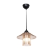 LAMPADA DA SOFFITTO INKA CON PARALUME IN PLASTICA COLOR BRONZO FUMÈ FILO NERO 60H CM