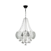 LAMPADA DA SOFFITTO YON IN METALLO E VETRO  COLOR ARGENTO CON PIETRE IN EFFETTO CRISTALLO SWAROWSKI 3 LUCI 55H CM