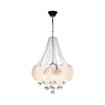 LAMPADA DA SOFFITTO YON IN METALLO E VETRO  COLOR ARGENTO CON PIETRE IN EFFETTO CRISTALLO SWAROWSKI 3 LUCI 55H CM