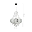LAMPADA DA SOFFITTO YON IN METALLO E VETRO  COLOR ARGENTO CON PIETRE IN EFFETTO CRISTALLO SWAROWSKI 3 LUCI 55H CM
