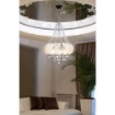 LAMPADA DA SOFFITTO YON IN METALLO E VETRO  COLOR ARGENTO CON PIETRE IN EFFETTO CRISTALLO SWAROWSKI 3 LUCI 55H CM