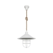 LAMPADA DA SOFFITTO BULUT IN METALLO BIANCO CON CATENA IN CORDA DI IUTA 90H CM 