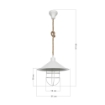 LAMPADA DA SOFFITTO BULUT IN METALLO BIANCO CON CATENA IN CORDA DI IUTA 90H CM 