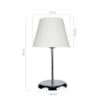 LAMPADA DA TAVOLO EVA IN METALLO CROMATO E PARALUME IN TESSUTO BIANCO 39H CM