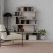 LIBRERIA DESIGN APOLLON ANTRACITE CON DETTAGLI DEI RIPIANI IN ROVERE PORTATA MASSIMA 50 KG - 120X29,2X149 H CM