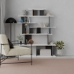 LIBRERIA DESIGN APOLLON ANTRACITE CON DETTAGLI DEI RIPIANI IN BIANCO PORTATA MASSIMA 50 KG - 120X29,2X149 H CM