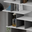 LIBRERIA DESIGN APOLLON ANTRACITE CON DETTAGLI DEI RIPIANI IN BIANCO PORTATA MASSIMA 50 KG - 120X29,2X149 H CM