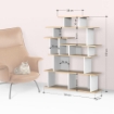LIBRERIA DESIGN APOLLON ANTRACITE CON DETTAGLI DEI RIPIANI IN BIANCO PORTATA MASSIMA 50 KG - 120X29,2X149 H CM