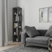 LIBRERIA ANGOLARE COLORE ANTRACITE CON 5 RIPIANI STRUTTURA VERTICALE SUBICA 31,4X31,4X158,9 H CM