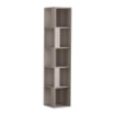 LIBRERIA ANGOLARE COLORE LIGHT MOCHA CON 5 RIPIANI STRUTTURA VERTICALE SUBICA 31,4X31,4X158,9 H CM