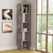 LIBRERIA ANGOLARE COLORE LIGHT MOCHA CON 5 RIPIANI STRUTTURA VERTICALE SUBICA 31,4X31,4X158,9 H CM