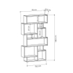 LIBRERIA ORIZZONTALE BIFACCIALE COLOR CEMENTO  MODELLO KARMATO MISURE 96X25,5X168,5 H CM PORTATA 47 KG MAX 