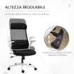 SEDIA DA UFFICIO RECLINABILE  REGOLABILE 77 X 75 X 115-125 CM NERO E BIANCO USATO COME NUOVO