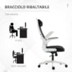 SEDIA DA UFFICIO RECLINABILE  REGOLABILE 77 X 75 X 115-125 CM NERO E BIANCO USATO COME NUOVO