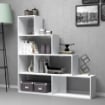 LIBRERIA A SCALA CON MODULI A FORMA DI CUBO E RIPIANI IN COLORE BIANCO 145X145HX29 CM