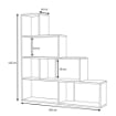 LIBRERIA A SCALA CON MODULI A FORMA DI CUBO E RIPIANI IN COLORE BIANCO 145X145HX29 CM