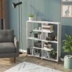 LIBRERIA KIPP BIANCA CON 6 RIPIANI GAMBE IN LEGNO E DI ALTA QUALITÀ A FORMA DI CROCE 115HX133LX25P CM
