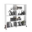 LIBRERIA KIPP BIANCA CON 6 RIPIANI GAMBE IN LEGNO E DI ALTA QUALITÀ A FORMA DI CROCE 115HX133LX25P CM