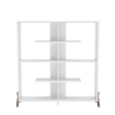 LIBRERIA KIPP BIANCA CON 6 RIPIANI GAMBE IN LEGNO E DI ALTA QUALITÀ A FORMA DI CROCE 115HX133LX25P CM