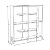 LIBRERIA KIPP BIANCA CON 6 RIPIANI GAMBE IN LEGNO E DI ALTA QUALITÀ A FORMA DI CROCE 115HX133LX25P CM