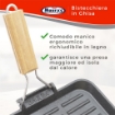 MAURY'S BISTECCHIERA IN GHISA 22 X 22 CM CON MANICO IN LEGNO USATO COME NUOVO