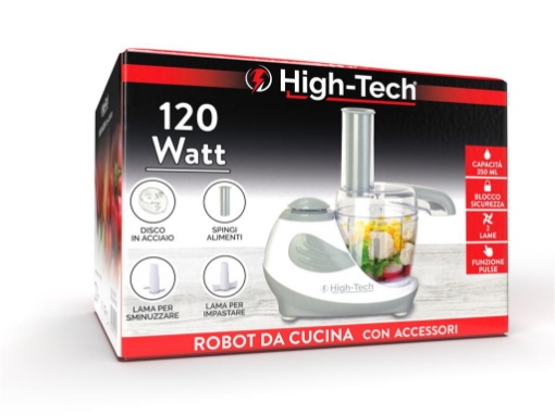 HIGH-TECH ROBOT TRITATUTTO DA 120WATT CON CAPIENZA 350ML FUNZIONE PULSE COLORE GRIGIO