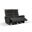 DIVANO 2 POSTI THUN + 2 RECLINER ELETTRICI EFFETTO NABUK GRIGIO SCURO CON PULTANTO E SCHIENALE ALTO -L 135 X P 98 X H 109 CM