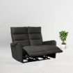 DIVANO 2 POSTI THUN + 2 RECLINER ELETTRICI EFFETTO NABUK GRIGIO SCURO CON PULTANTO E SCHIENALE ALTO -L 135 X P 98 X H 109 CM