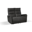 DIVANO 2 POSTI THUN + 2 RECLINER ELETTRICI EFFETTO NABUK GRIGIO SCURO CON PULTANTO E SCHIENALE ALTO -L 135 X P 98 X H 109 CM